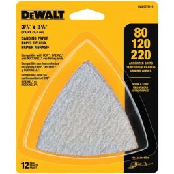 Lot de 12 papiers abrasifs triangulaires à crochet et boucle assortis