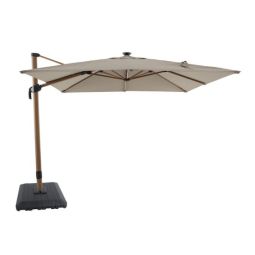 10' x 10' Solar Light Patio Umbrella With Crank Handle