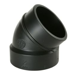 ABS 45° elbow, 2" spigot x socket