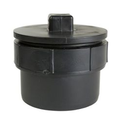 ABS DWV adapter, socket x male thread, with plug, for waste, 3"