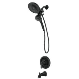 Robinet bain/douche Graeden fini noir mat avec douche pluie Magnetix