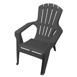 Adirondack Chair Stackable in Resin 33.5-in - Grey