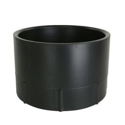 Adaptateur femelle en ABS DWV, 4", fem. X fem. fileté, noir