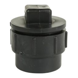 ABS DWV adapter, 1-1/2" socket x male thread, with plug, for waste