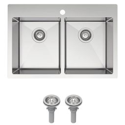 Double Kitchen Sink Stainless Steel 29"x20"x8"