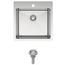 Single Kitchen Sink Stainless Steel 20"x20"x8"