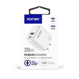 Wall Charger USB+USB-C 20W Fast charge
