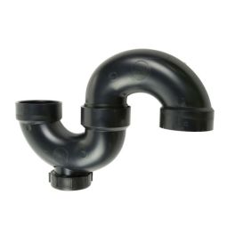 ABS DWV S-trap, 1-1/2" socket, with plug