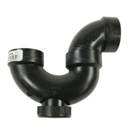 ABS DWV P-Trap With Cleanout - 1-1/2 - HUB - Black