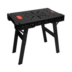 Folding Work Table Made Of Durable Plastic With Integrated Outlets