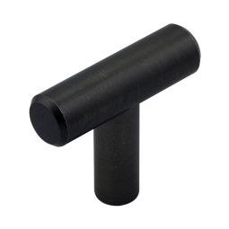 Bouton contemporain en acier Washington, noir mat, 40mm