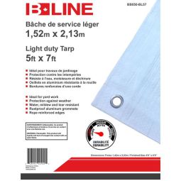 White 5' x 7' tarpaulin