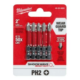 #2 x 2" SHOCKWAVE Impact Phillips Bits (5)