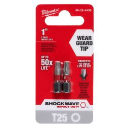 T25 x 1" SHOCKWAVE Impact Torx Bits (2)