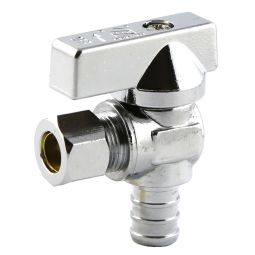 Angle Stop Valve 1/2" PEX x 1/4" OD