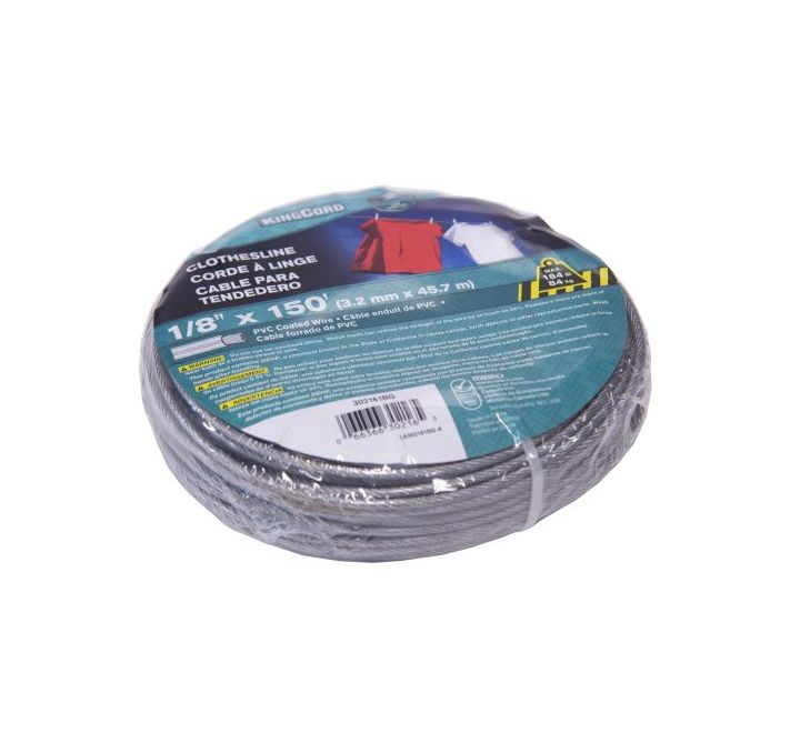 PVC Coated Clothesline Wire, 1/8 x 150